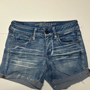 American Eagle Outfitters Distressed Blue Jean Shorts